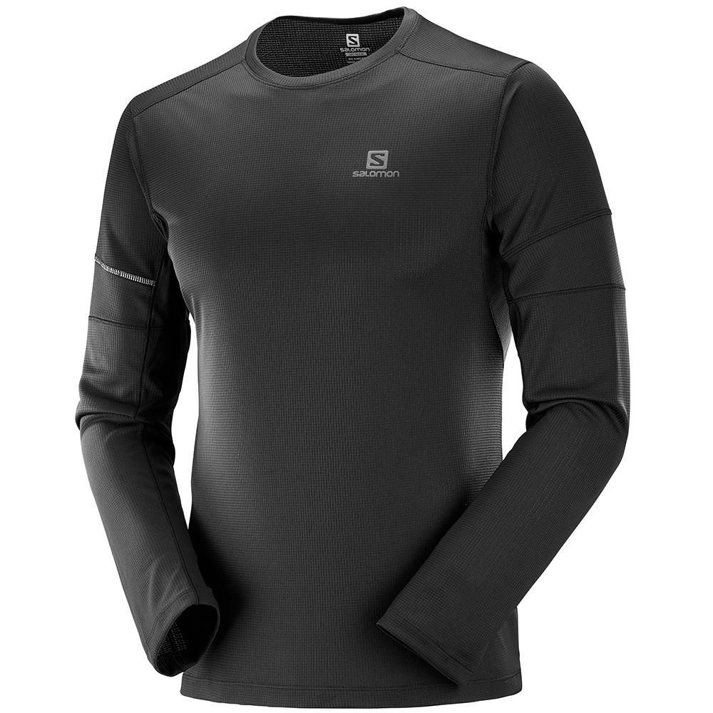 Tops Salomon Homme Noir - Salomon AGILE LS M - France (5961-NTYKM)